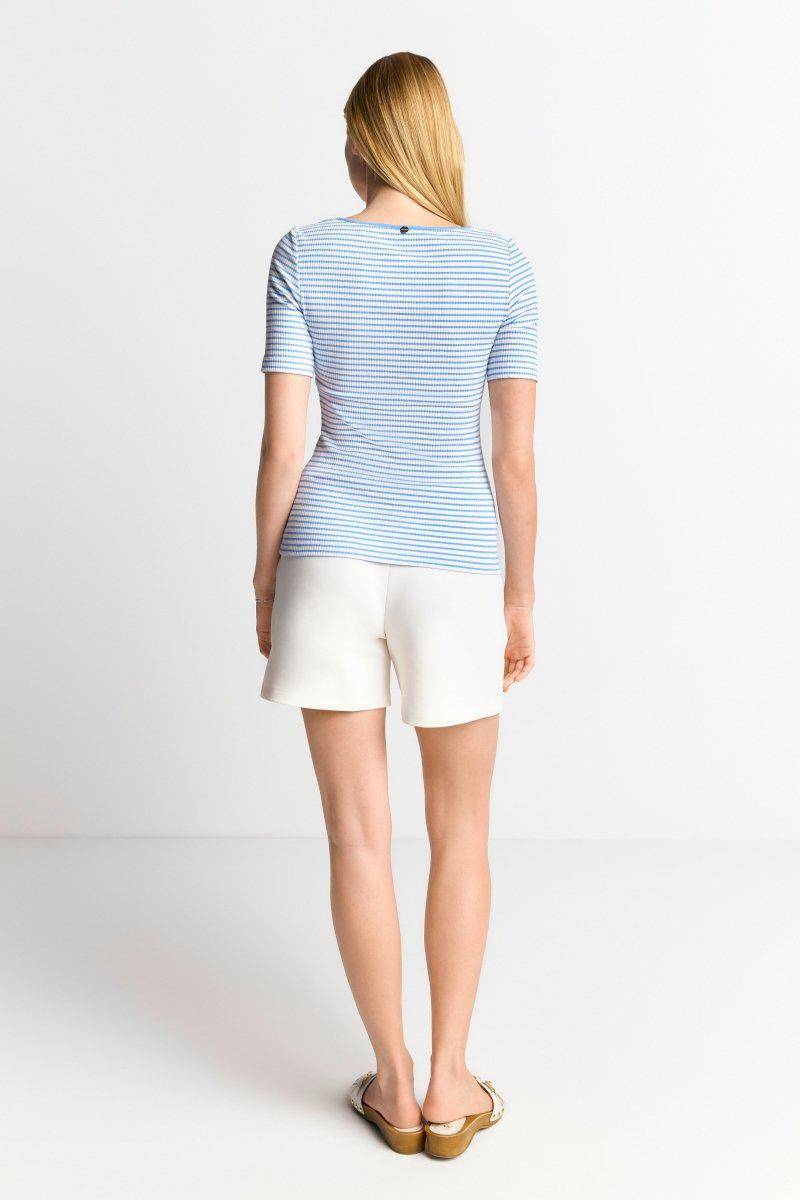 Eich & Royal Gestreiftes T-Shirt In Feiner Rib-Struktur