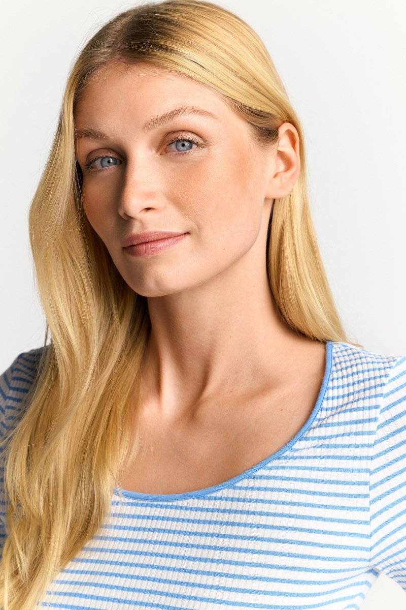 Eich & Royal Gestreiftes T-Shirt In Feiner Rib-Struktur