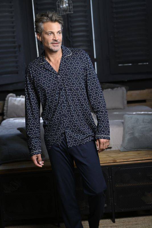 Ringella Pyjama Mit Durchgehender Knopfleiste