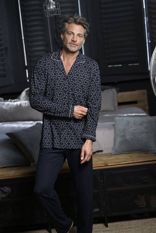 Ringella Pyjama Mit Durchgehender Knopfleiste