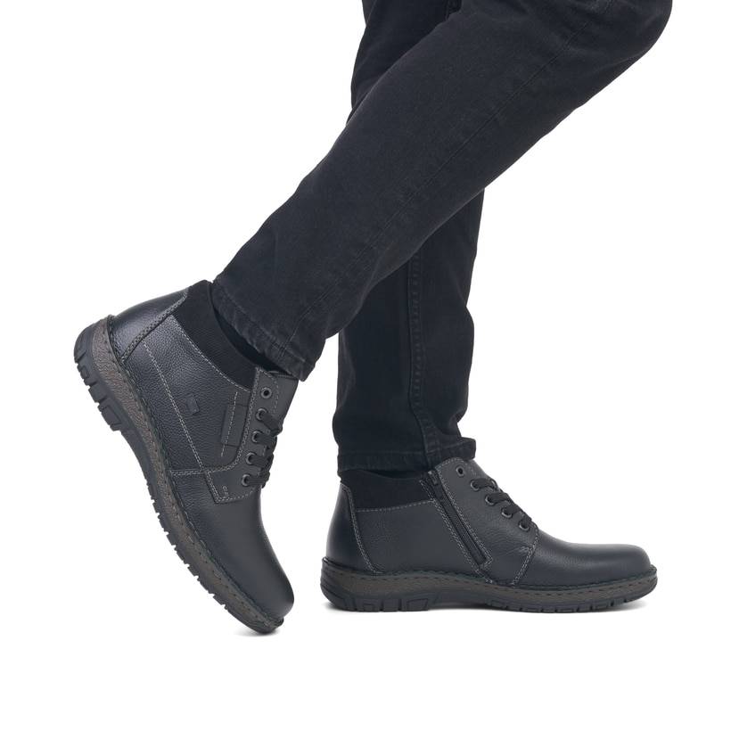 Rieker Artikelnummer 05102-00 Rieker Herren Schnürschuhe Graphitschwarz