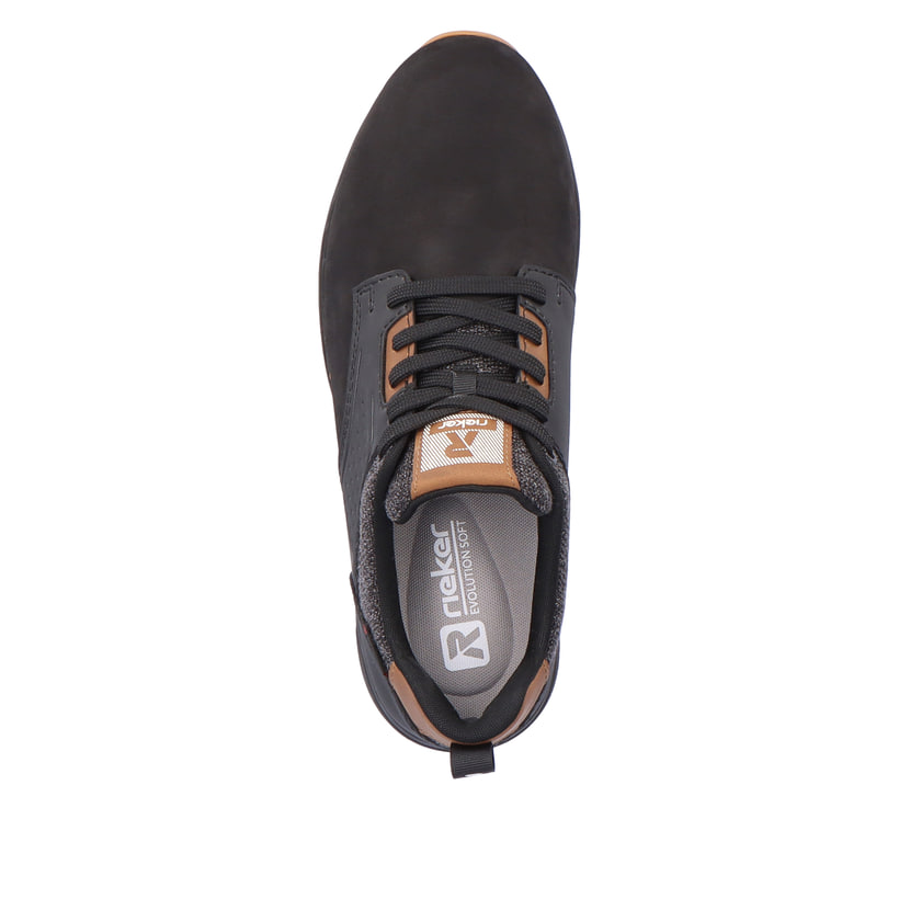 Rieker Artikelnummer 07005-00 Rieker Herren Sneaker Low Night-black Wood-brown