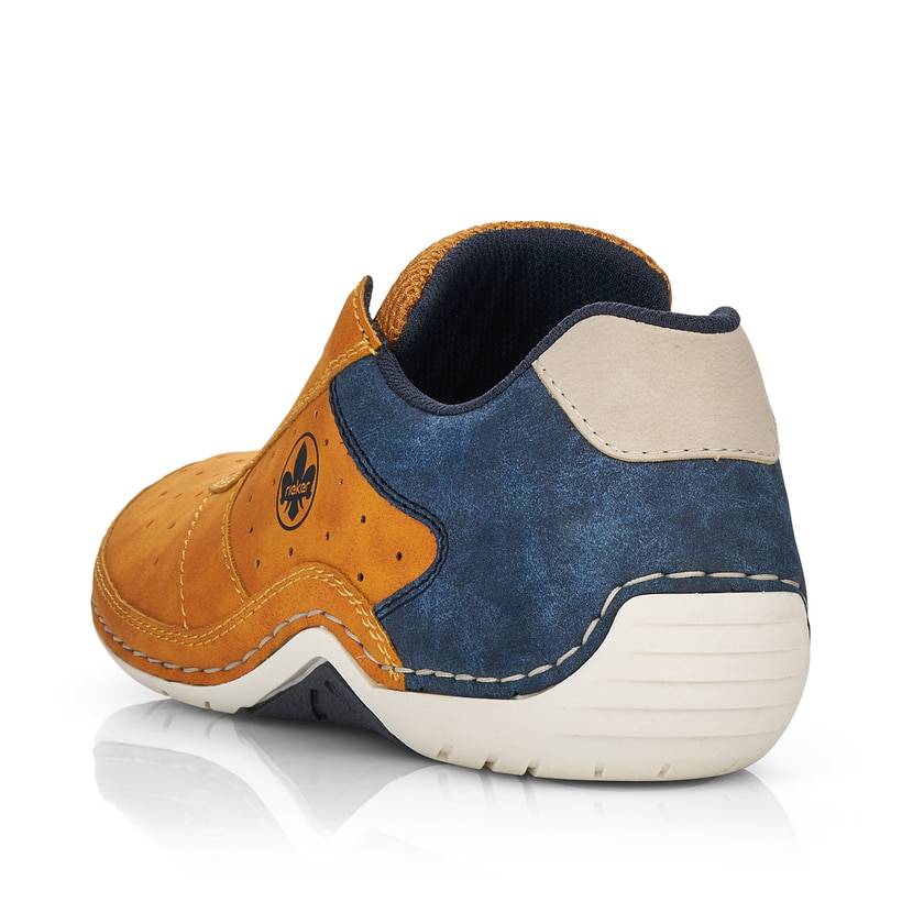 Rieker Artikelnummer 07506-68 Rieker Herren Schnürschuhe Goldgelb-königsblau