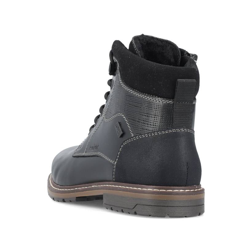 Rieker Artikelnummer 13740-00 Rieker Herren Schnürstiefel Glanzschwarz