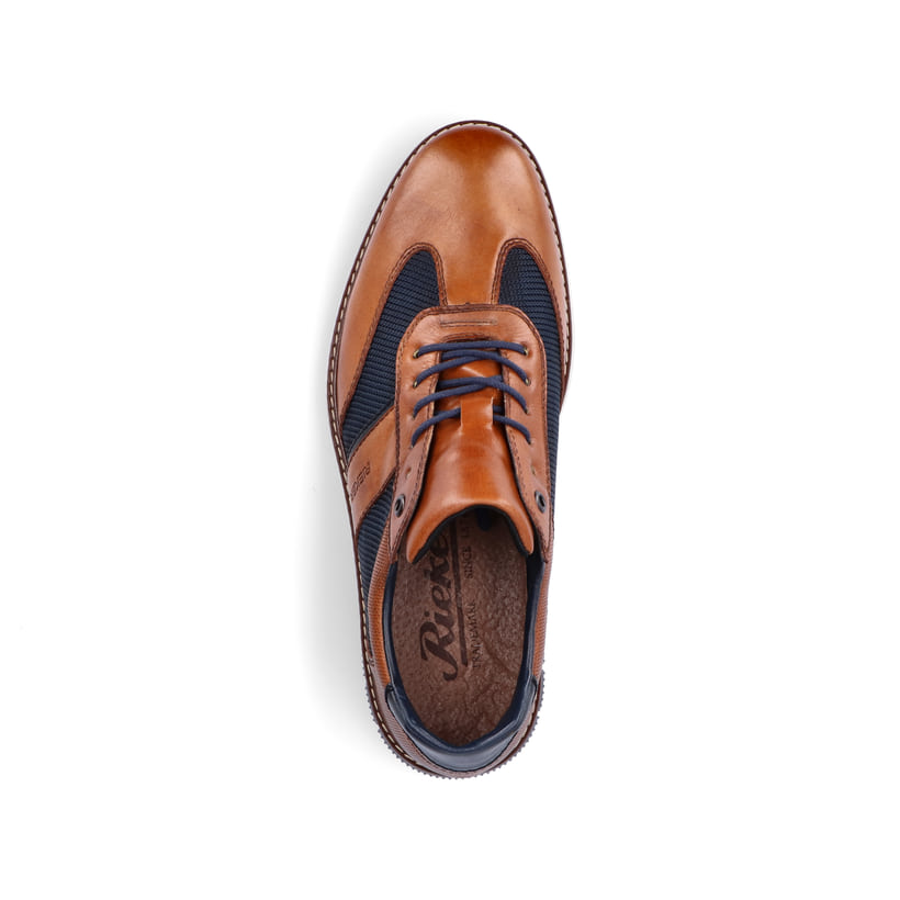 Rieker Artikelnummer 14410-24 Rieker Herren Schnürschuhe Zimtbraun-ozeanblau