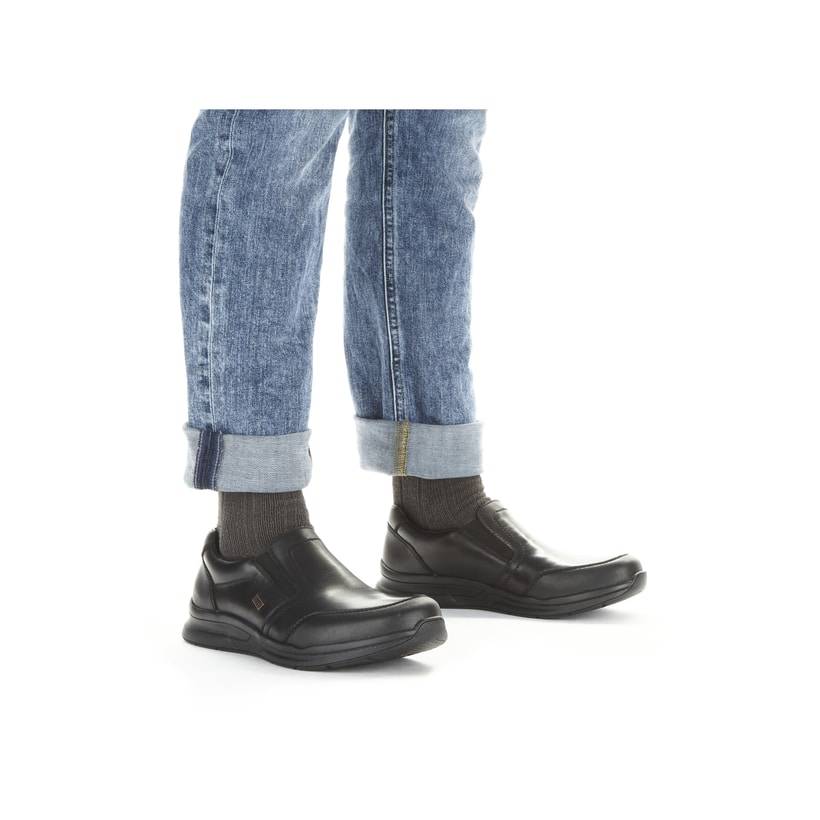 Rieker Artikelnummer 14850-00 Rieker Herren Slipper Glanzschwarz