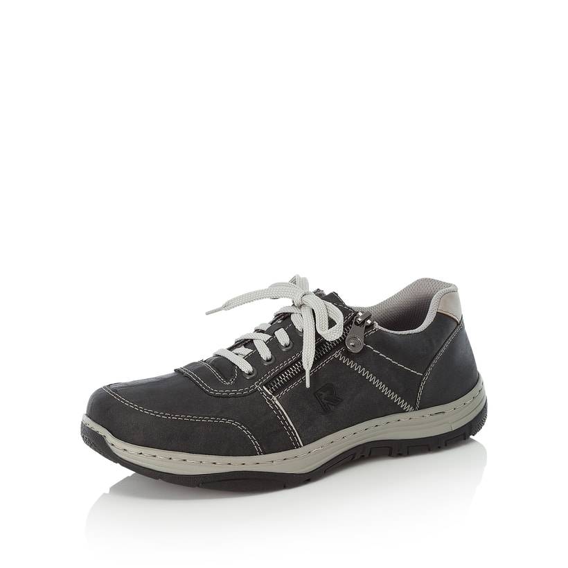 Rieker Artikelnummer 16300-46 Rieker Herren Schnürschuhe Stahlgrau-weiß
