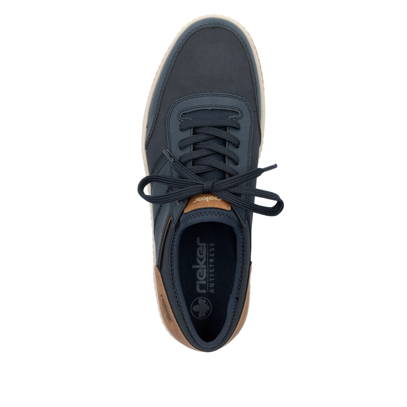 Rieker Artikelnummer 17550-14 Rieker Herren Sneaker Low Pazifikblau-nougatbraun