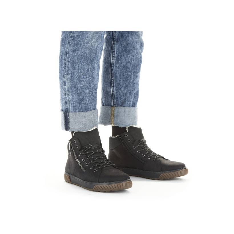 Rieker Artikelnummer 18940-00 Rieker Herren Schnürschuhe Asphaltschwarz