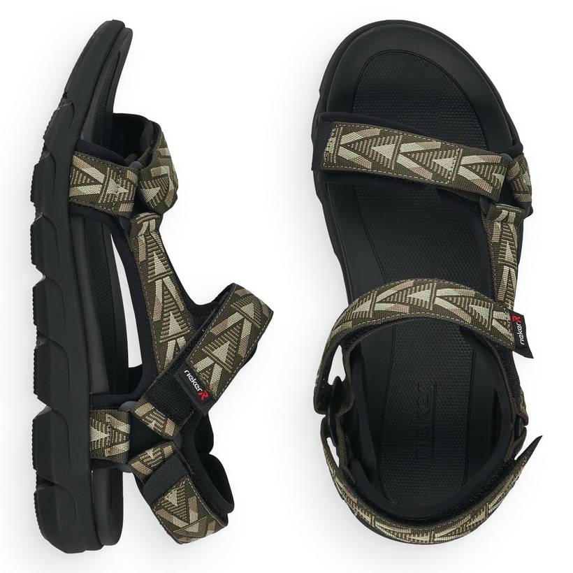 Rieker Artikelnummer 20802-54 Rieker Herren Trekkingsandalen Olive-green Stone-grey