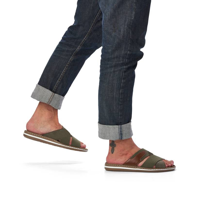 Rieker Artikelnummer 21066-54 Rieker Herren Pantoletten Olivgrün