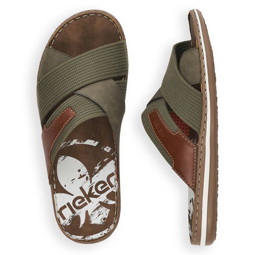 Rieker Artikelnummer 21066-54 Rieker Herren Pantoletten Olivgrün