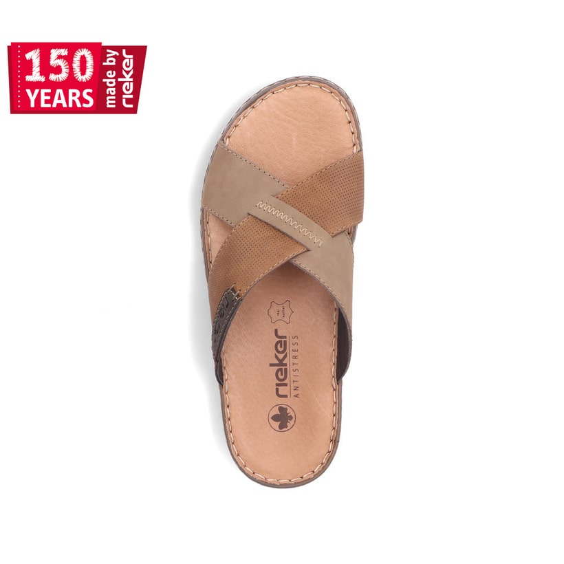 Rieker Artikelnummer 21088-25 Rieker Herren Pantoletten Hellbraun