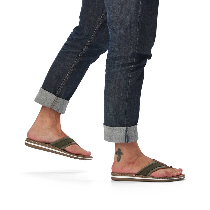 Rieker Artikelnummer 21095-54 Rieker Herren Zehentrenner Olivgrün