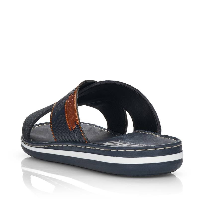 Rieker Artikelnummer 21098-14 Rieker Herren Pantoletten Ozeanblau-nussbraun