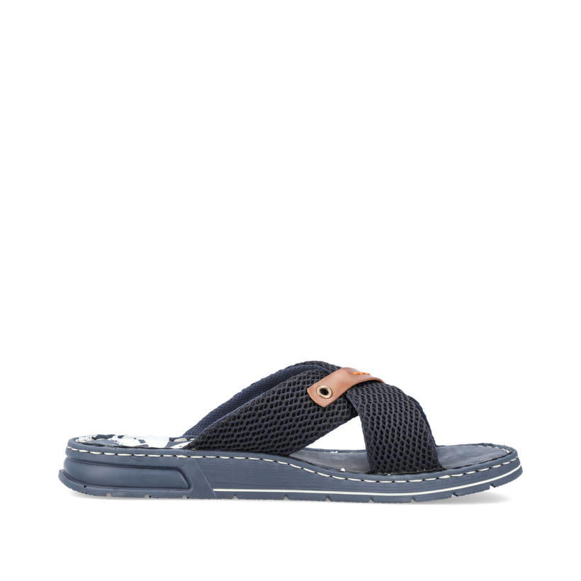 Rieker Artikelnummer 21239-14 Rieker Herren Pantoletten Pazifikblau-braun