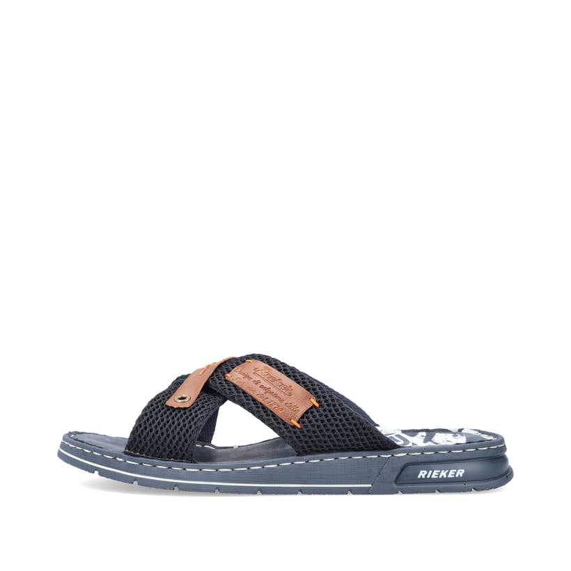 Rieker Artikelnummer 21239-14 Rieker Herren Pantoletten pazifikblau-braun