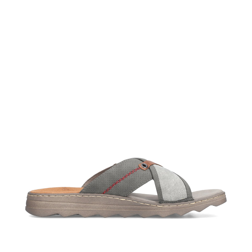 Rieker Artikelnummer 21695-45 Rieker Herren Pantoletten Steingrau