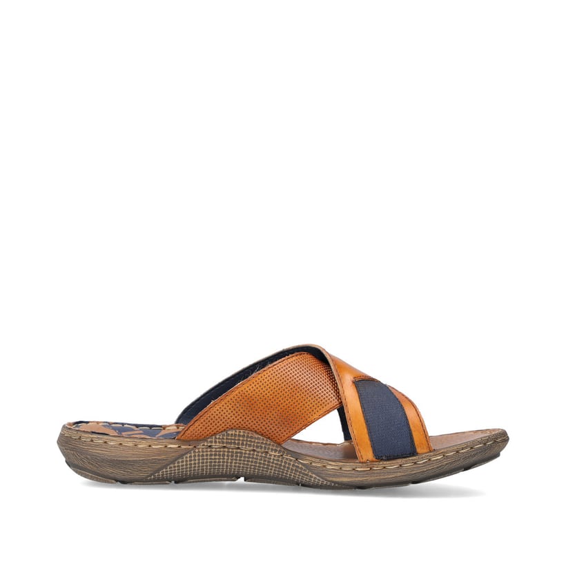 Rieker Artikelnummer 22080-24 Rieker Herren Pantoletten Kastanienbraun-königsblau