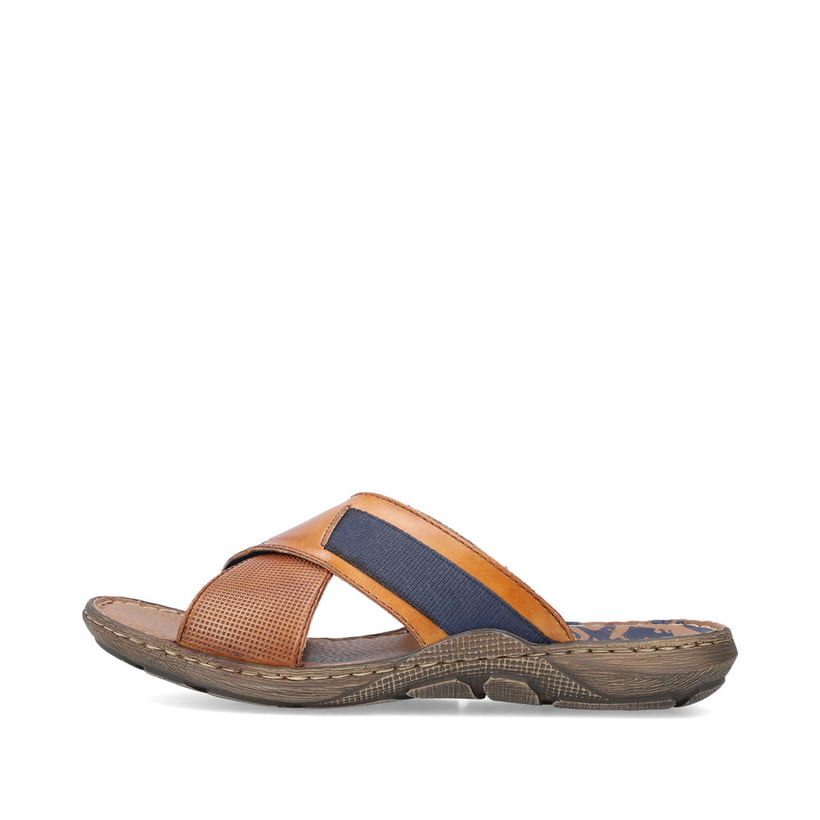 Rieker Artikelnummer 22080-24 Rieker Herren Pantoletten Kastanienbraun-königsblau