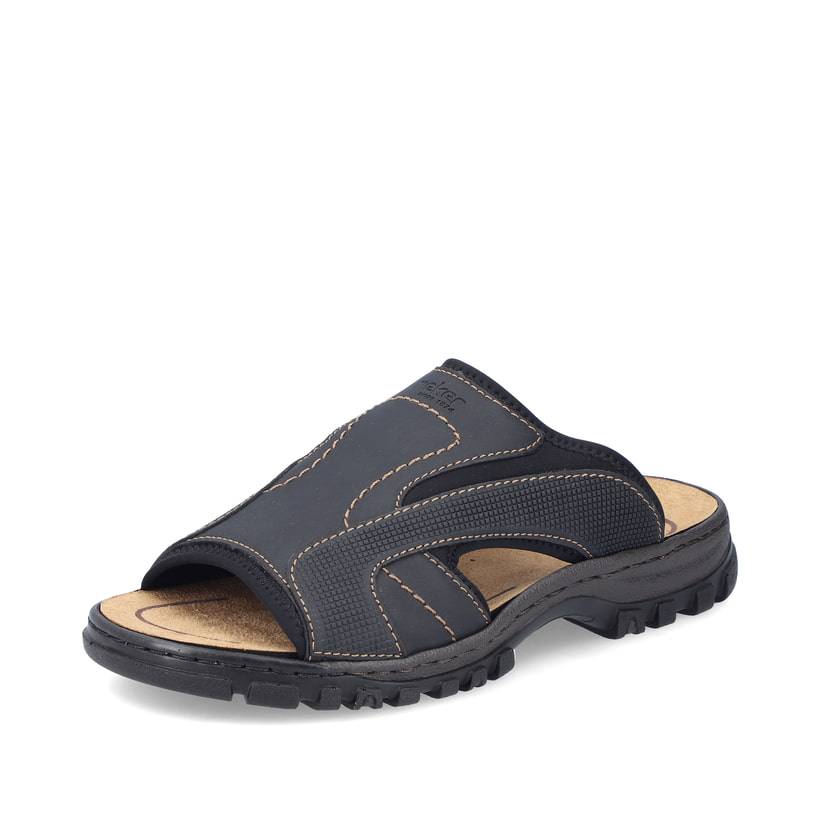 Rieker Artikelnummer 25093-00 Rieker Herren Pantoletten Schwarzgrau