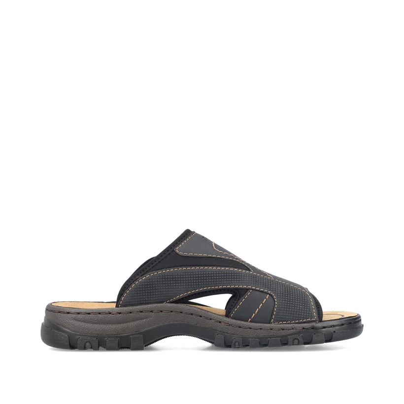Rieker Artikelnummer 25093-00 Rieker Herren Pantoletten Schwarzgrau