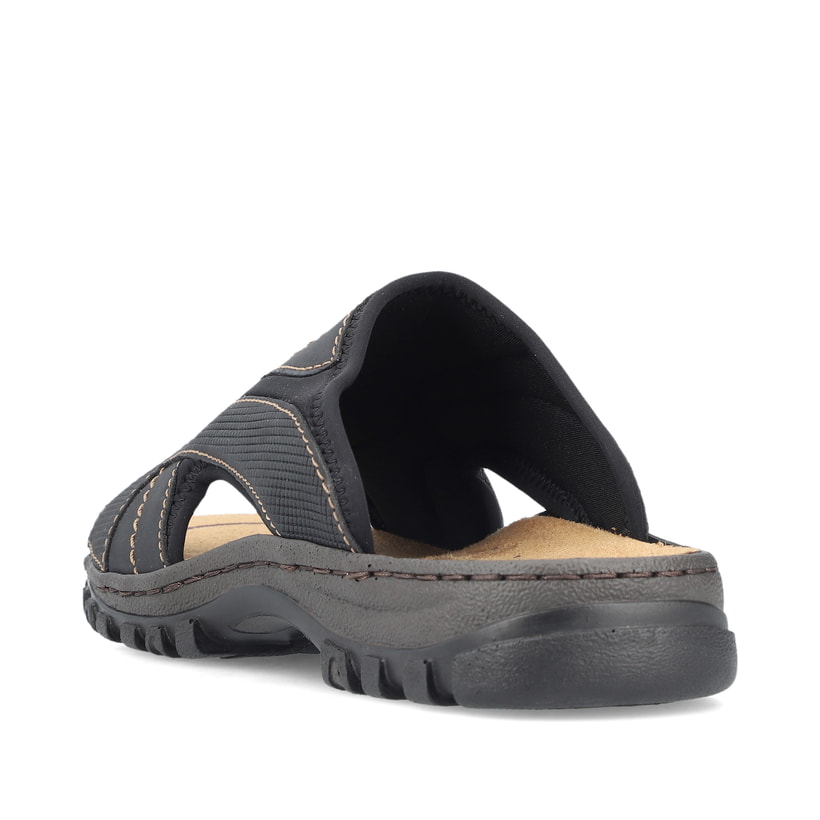 Rieker Artikelnummer 25093-00 Rieker Herren Pantoletten Schwarzgrau