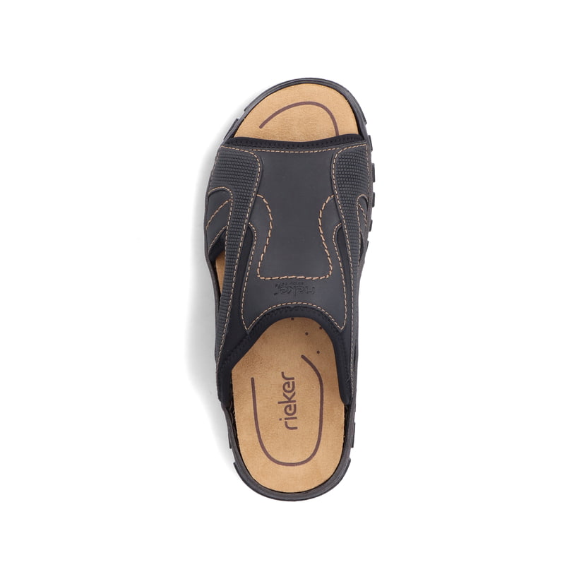Rieker Artikelnummer 25093-00 Rieker Herren Pantoletten Schwarzgrau