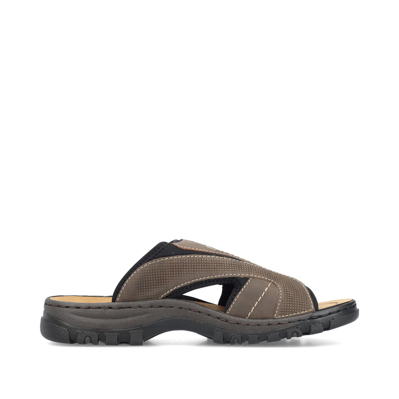 Rieker Artikelnummer 25093-25 Rieker Herren Pantoletten Braungrau