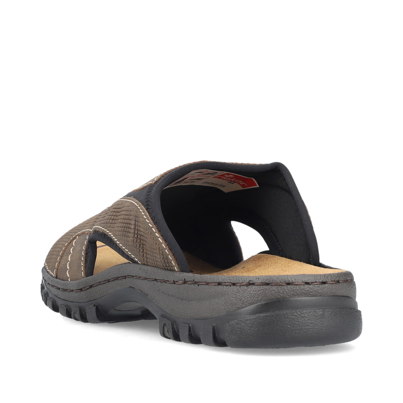 Rieker Artikelnummer 25093-25 Rieker Herren Pantoletten Braungrau