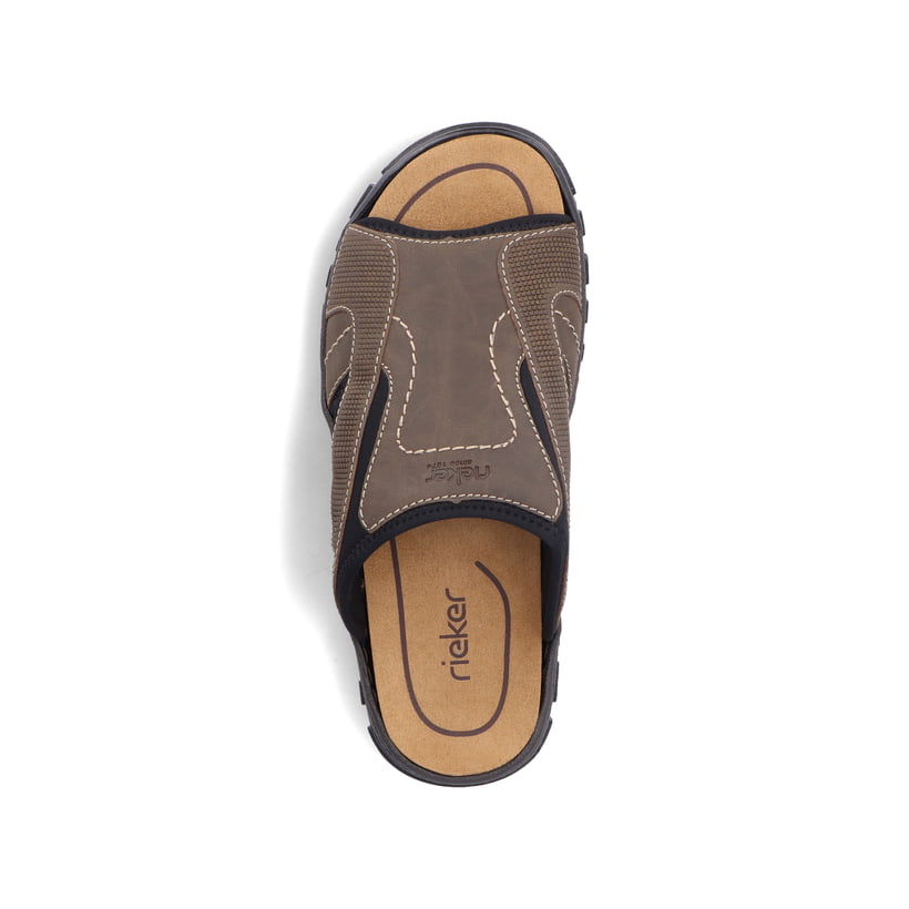 Rieker Artikelnummer 25093-25 Rieker Herren Pantoletten Braungrau