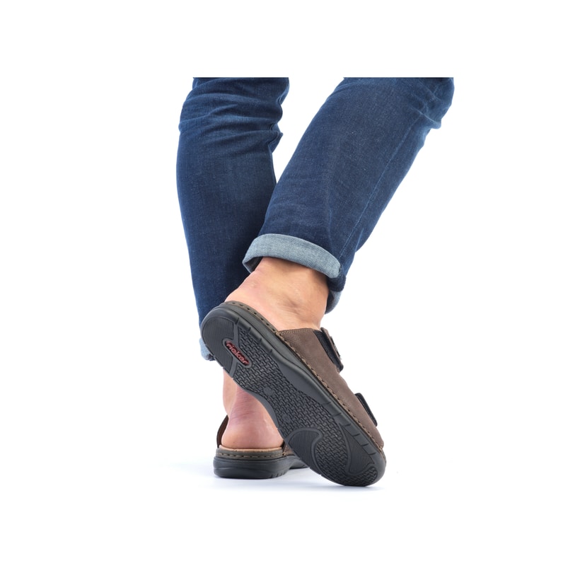 Rieker Artikelnummer 25590-25 Rieker Herren Pantoletten Schwarzbraun