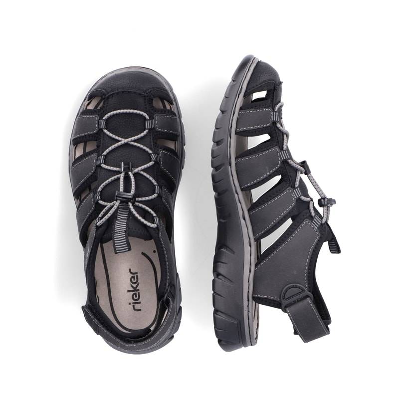 Rieker Artikelnummer 26770-00 Rieker Herren Trekkingsandalen Graphitschwarz