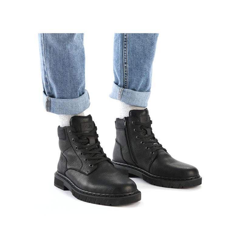 Rieker Artikelnummer 31632-00 Rieker Herren Schnürstiefel Mattschwarz