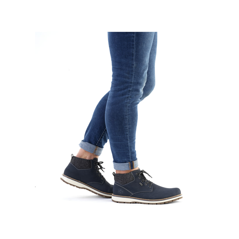 Rieker Artikelnummer 38419-16 Rieker Herren Schnürstiefel Pazifikblau