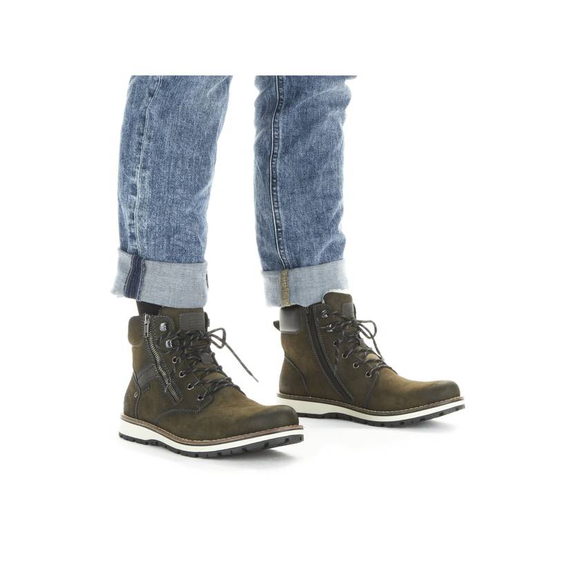 Rieker Artikelnummer 38425-54 Rieker Herren Schnürstiefel Olivgrün