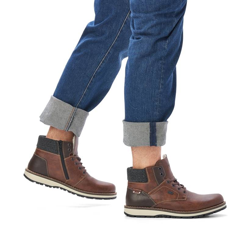 Rieker Artikelnummer 38434-26 Rieker Herren Schnürstiefel Kastanienbraun