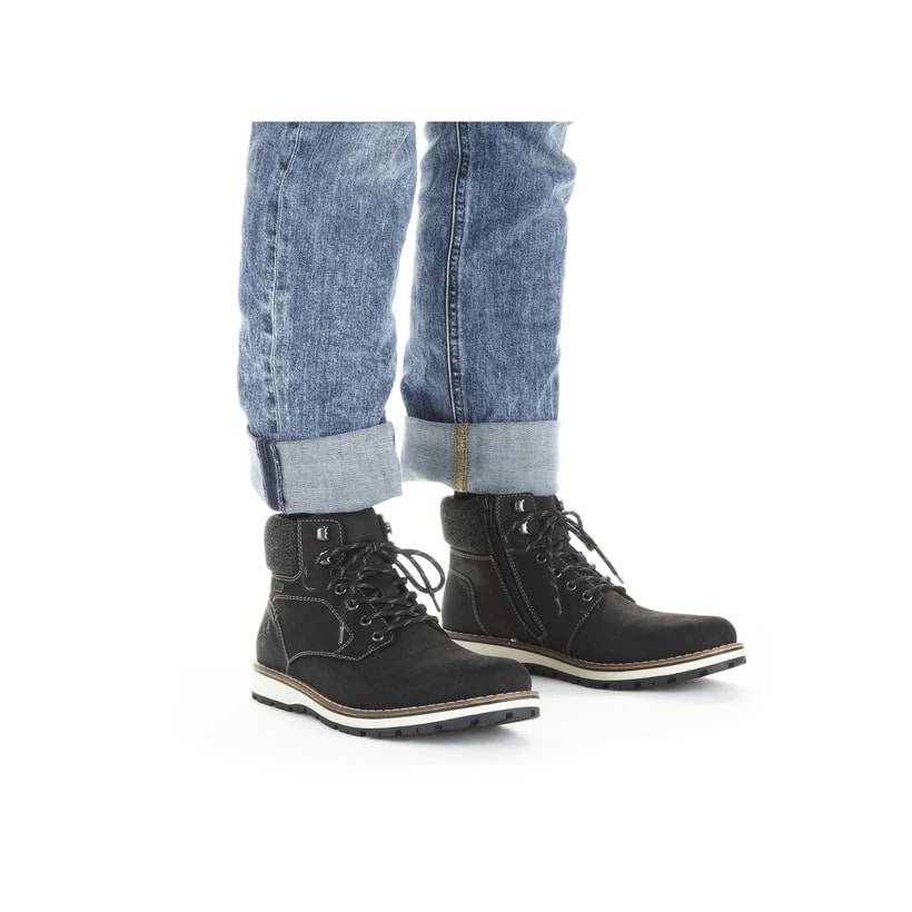 Rieker Artikelnummer 38438-00 Rieker Herren Schnürstiefel Tiefschwarz