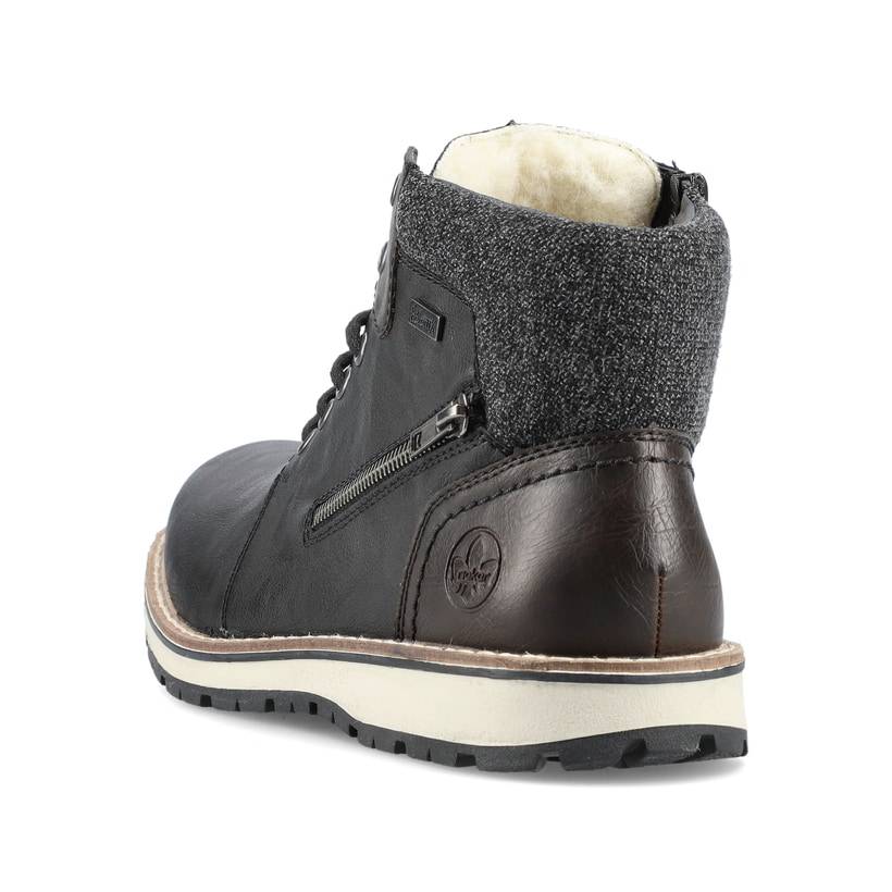 Rieker Artikelnummer 38441-01 Rieker Herren Schnürstiefel Asphaltschwarz