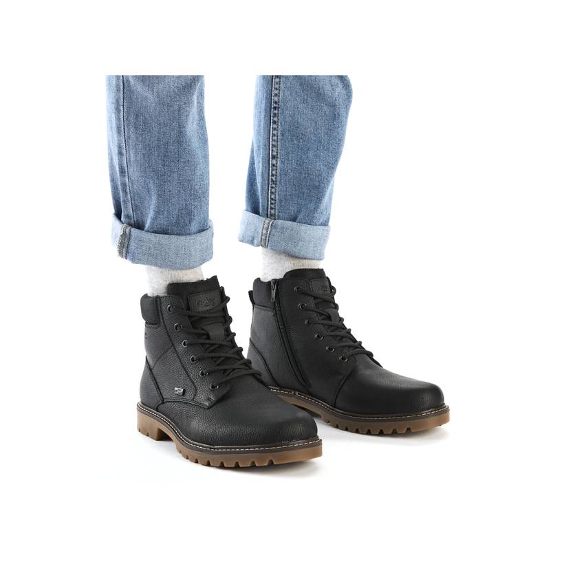 Rieker Artikelnummer 38842-00 Rieker Herren Schnürstiefel Graphitschwarz