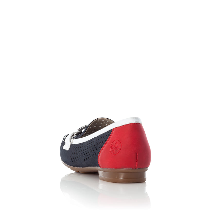 Rieker Artikelnummer 40065-14 Rieker Damen Loafer Ozeanblau-feuerrot