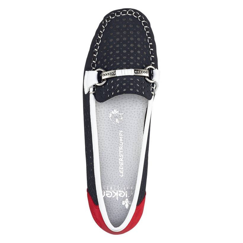 Rieker Artikelnummer 40065-14 Rieker Damen Loafer Ozeanblau-feuerrot