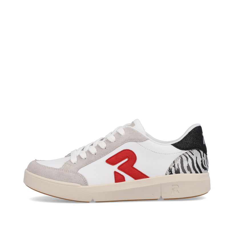 Rieker Artikelnummer 41909-90 Rieker Damen Sneaker Low swan-white arctic-grey zebra
