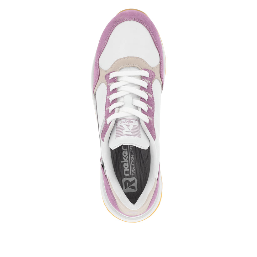 Rieker Artikelnummer 42508-80 Rieker Damen Sneaker Low Lilac Pearl-white