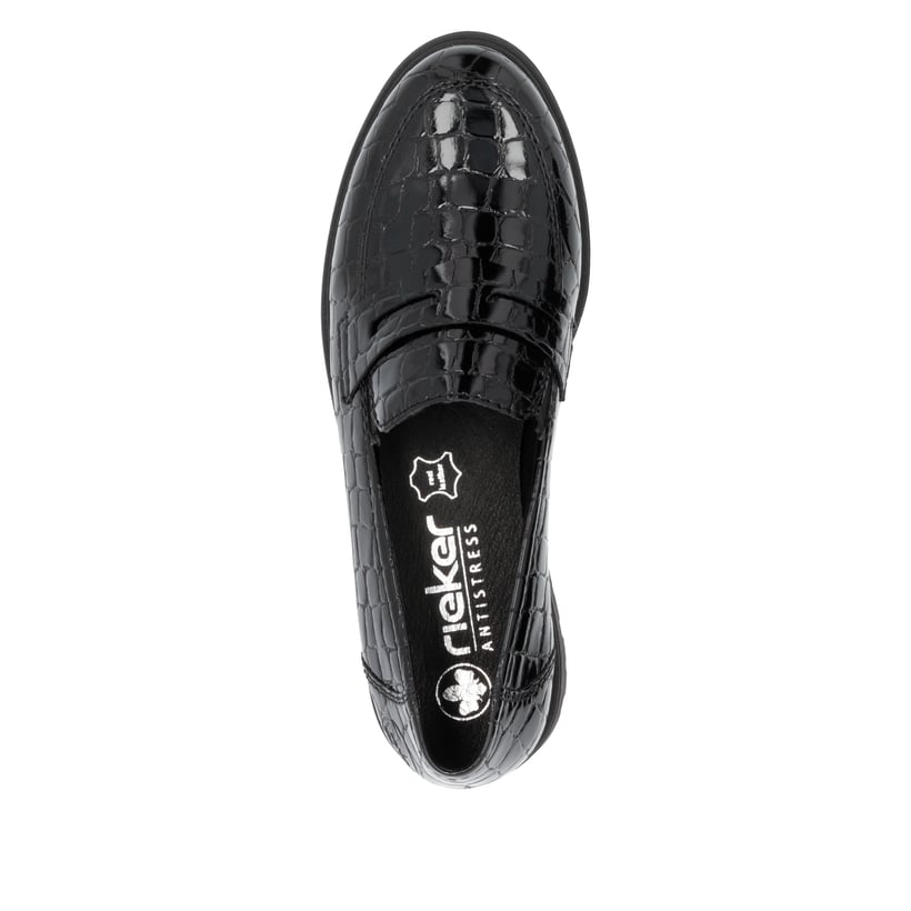 Rieker Artikelnummer 45560-03 Rieker Damen Slipper Glanzschwarz