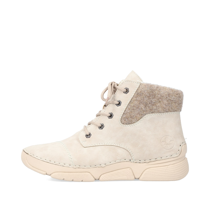 Rieker Artikelnummer 45900-60 Rieker Damen Schnürstiefel hellbeige