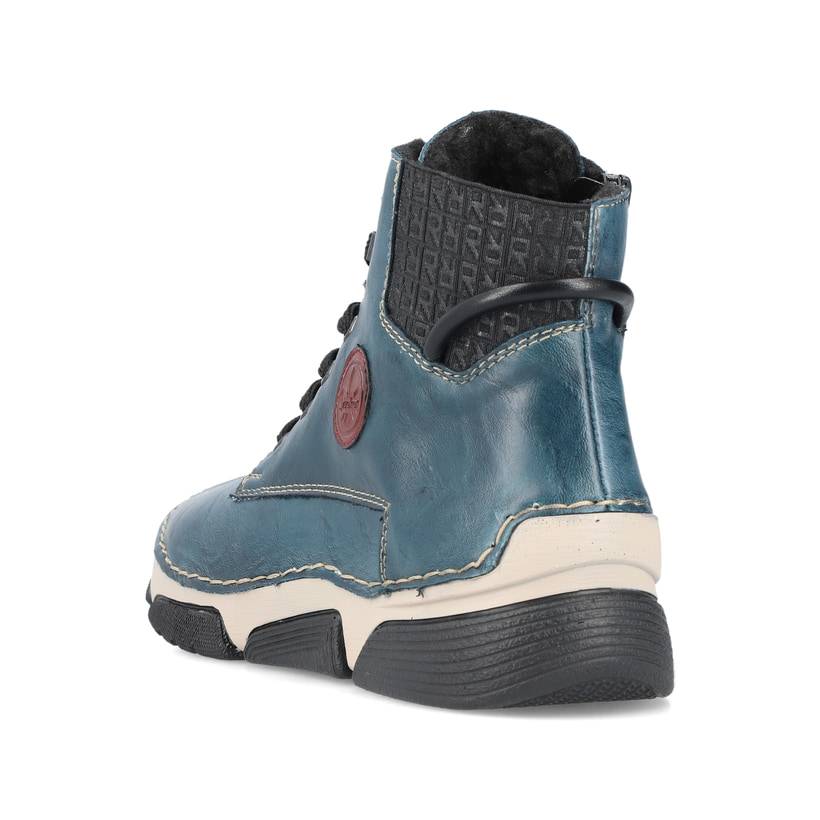 Rieker Artikelnummer 45943-12 Rieker Damen Schnürstiefel Cyanblau