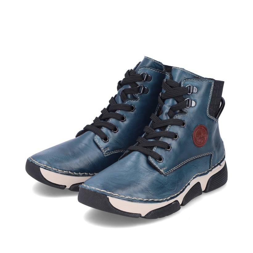 Rieker Artikelnummer 45943-12 Rieker Damen Schnürstiefel Cyanblau