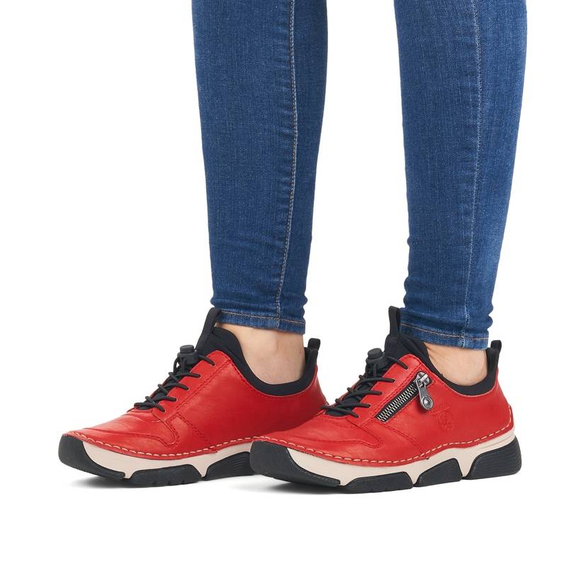 Rieker Artikelnummer 45951-33 Rieker Damen Slipper Erdbeerrot