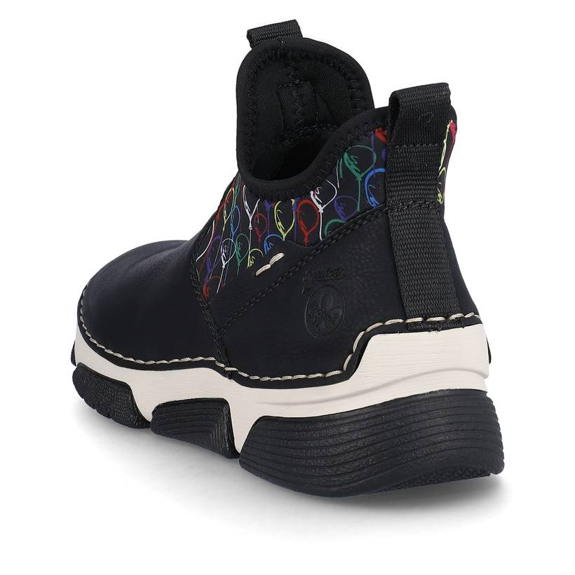 Rieker Artikelnummer 45957-00 Rieker Damen Slipper Urbanschwarz-bunt